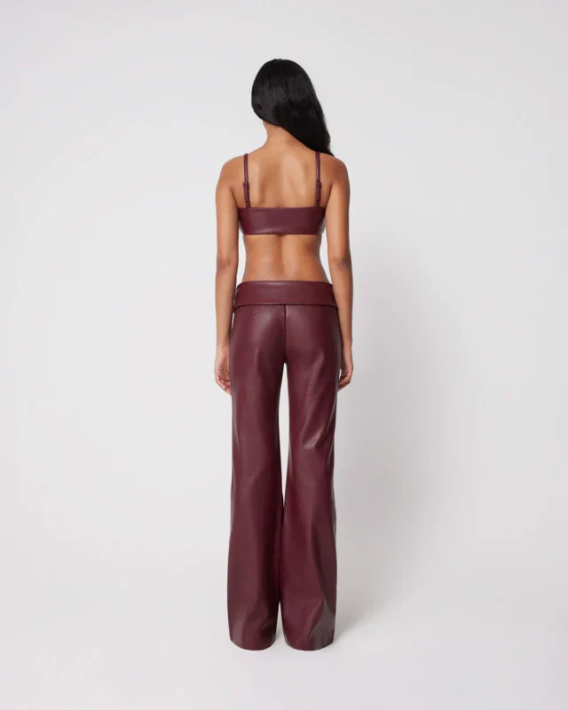 Fold Over Leather Pants
